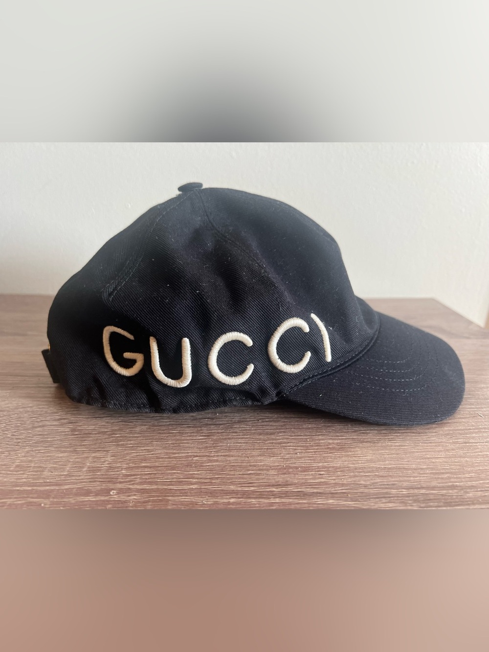 Gucci Black Baseball Cap with White Embroidered Logo
